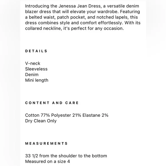 Cinq a Sept Sleeveless Jenessa Jean Dress - Picture 4 of 4